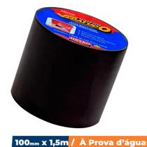Super Fita Cola Tudo 100mmX1,5m Emborrachada Preta Adesiva - Dryko