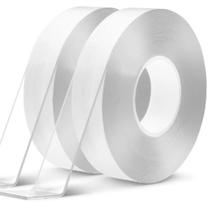 Super Fita Mágica Nano Adesiva Dupla Face Extra Forte Lavável Transparente 6 Metros