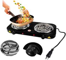 Super Fogão Cooktop aspiral Fogareiro disco Elétrico 2 Bocas 5 temperaturas Portátil