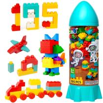 Super Foguete com 195 Peças Blocos de Montar Leg Didático