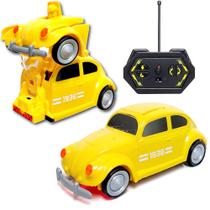 Super Fusca Carrinho 2 em 1 Controle Transforma Carro Robô Super Fusca Carrinho 2 em 1 Controle Transforma Carro Robô