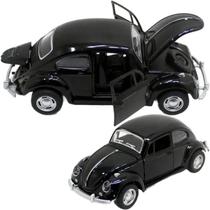 Super Fusca Preto Carrinho Fusquinha Miniatura Ferro Fricção abre Porta e capô