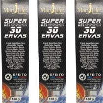 Super Gel Desodorante Massageador Mary Life 30 Ervas Bisnaga 150g Kit 3 Unidades