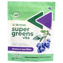Super Greens Powder Rewind Greens Blueberry Acai Bliss 40+ superalimentos