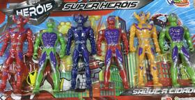 Super Heróis Cartelado com 6peças - Pop Brinquedos