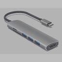 Super Hub Adaptador 6 em 1 MaacBook Pro Aiir Deell Lenovo Acer Samsung Ussb Tipoo C em Alumínio 4k Hdmi USSB 3.0 Leitor - xdoria