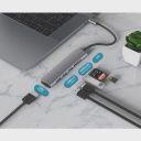 Super Hub Adaptador 6 em 1 MacBok Pro Air Dell Lenovo Acer Samsung Usb Tipo C em Alumínio 4k Hdmi USB 3.0 Leitor de Cart - xdoria
