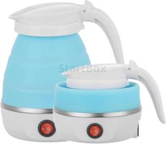 Super Jarra Chaleira Elétrica Dobrável Silicone Viagens Portátil Cor Azul