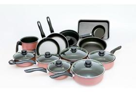 Super Jogo De Cozinha 20 Peças Panelas E Kit Silicone