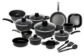 Super Jogo De Panelas 15 Peças Antiaderente Tampa De Vidro