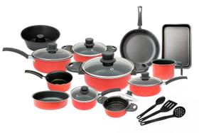 Super Jogo De Panelas 15 Peças Antiaderente Tampa De Vidro