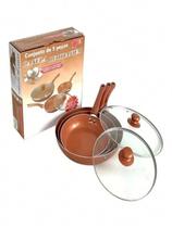 Super Jogo Titanium Cerâmica Premium 3 Frigideiras 2 Tampa