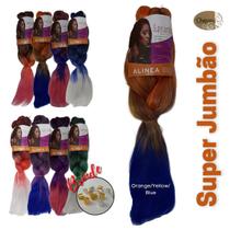Super Jumbão Box Braids Cabelo Para Tranças Modelo Alinea Três Cores Super Jumbão Box Braids Cabelo Para Tranças Modelo Alinea Três Cores