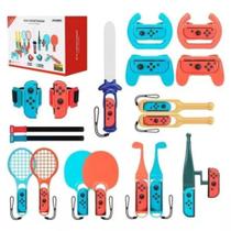 Super Kit 18 em 1 Diversos Acessórios Super Pack Para Jogos Compatível com Nintendo Switch/Oled N-Switch - Dobe