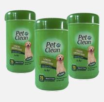 Super kit 3 Lenços Pet Clean Filhotes para Cães e Gatos