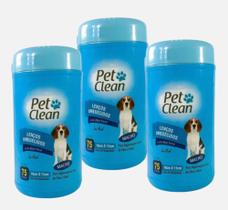 Super kit 3 Lenços Pet Clean Macho para Cães e Gatos Super kit 3 Lenços Pet Clean Macho para Cães e Gatos