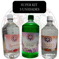 Super Kit 3 Unidades, 1 Alfazema, 1 Água de Flor de Laranjeira, 1 Água de Rosas 1L