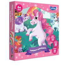 Super Kit 3em 1 Unicórnios-Quebra-Cabeça,Dominó Jogo Memória
