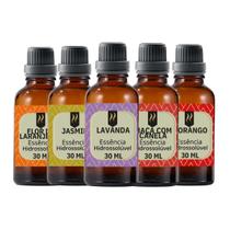 Super Kit 5 Essências A Base Água Hidrossolúvel 30Ml Difusor