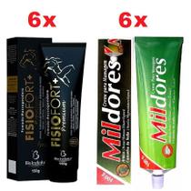 Super Kit 6 Pomada FisioFort Premium 150g + 6 Pomada Mil Dores