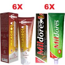 Super Kit 6 Pomada Milagrosa 150g + 6 Pomada Mil Dores 100g
