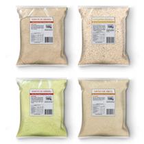 Super Kit Bomba de calcio Kit Gergelim, Abóbora, Girassol, Grão de Bico 100g Mix de Sementes e Grãos em pó produtos naturais