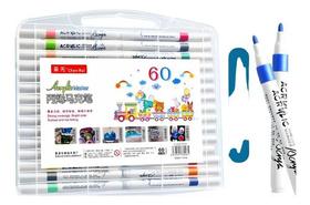 Super Kit Canetinhas Profissional Ponta profissional 60 pcs 1linha Acrilic Maker