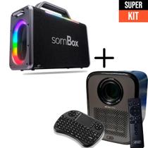 Super kit Completo Som e Imagem Bluetooth Karaokê + Projetor e Mini Teclado Super kit Completo Som e Imagem Bluetooth Karaokê + Projetor e Mini Teclado