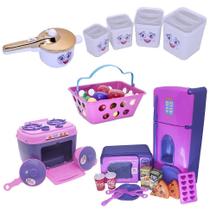 Super Kit Cozinha Completo Menina Brinquedo Mercado 36Peças Super Kit Cozinha Completo Menina Brinquedo Mercado 36Peças