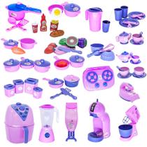 Super Kit Cozinha Infantil Eletrô Comida Panela Louça 67pç