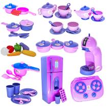 Super Kit Cozinha Infantil Eletro Legumes Café Geladeira 49p