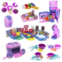 Super Kit Cozinha Infantil Eletro Mercado Comida Fogão 108Pç Super Kit Cozinha Infantil Eletro Mercado Comida Fogão 108Pç