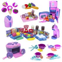 Super Kit Cozinha Infantil Eletro Mercado Comida Fogão 108pç Super Kit Cozinha Infantil Eletro Mercado Comida Fogão 108pç