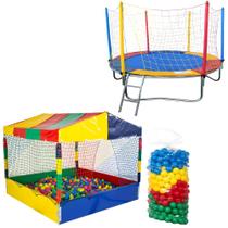 Super Kit de Brinquedos Cama Elástica 2,30m Piscina de Bolinhas 1,50m 500 Bolinhas Super Kit de Brinquedos Cama Elástica 2,30m Piscina de Bolinhas 1,50m 500 Bolinhas