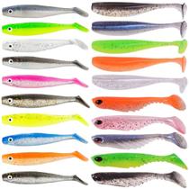 Super Kit de Pesca com 20 Iscas em Silicone Cores Variadas Super Kit de Pesca com 20 Iscas em Silicone Cores Variadas