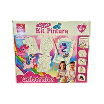 Super Kit De Pintura Unicórnios Rosa 0985 - Brincadeira De Criança