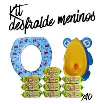 Super Kit Desfralde Assento Redutor + Mictório Sapinho + 10 pacotes de Toalhas Umedecidas