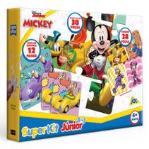 Super Kit Disney Jr. Mickey QuebraCabeça/Dominó/Jogo Memória