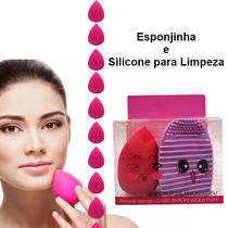 Super Kit Esponjinha De Maquiagem e Silicone Para Limpeza