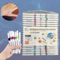 Super Kit Estojo Canetinhas Profissional Permanente Ponta Dura 1linha Touch 89 Cores Acrilic Maker