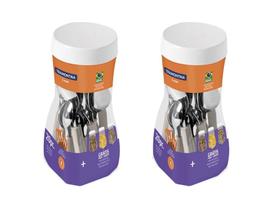 Super Kit Faqueiro Tramontina Leme Aço Inox 40 Peças Bege Lava-Louças Super Kit Faqueiro Tramontina Leme Aço Inox 40 Peças Bege Lava-Louças