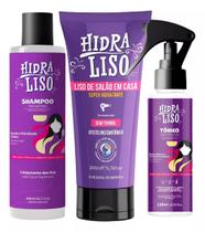 Super Kit Hidraliso: Shampoo + Alisante + Tônico Ultra poderoso