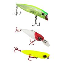Super Kit Isca Artifical Marine Sports Superficie Meia Agua Profundidade 3un Super Kit Isca Artifical Marine Sports Superficie Meia Agua Profundidade 3un