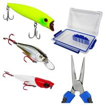 Super Kit Isca Artifical Marine Sports Superficie Meia Agua Profundidade + Alicate + Estojo Super Kit Isca Artifical Marine Sports Superficie Meia Agua Profundidade + Alicate + Estojo