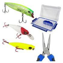 Super Kit Isca Artifical Marine Sports Superficie Meia Agua Profundidade + Alicate + Estojo Super Kit Isca Artifical Marine Sports Superficie Meia Agua Profundidade + Alicate + Estojo