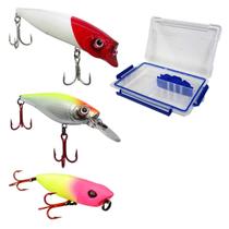 Super Kit Isca Artifical Marine Sports Superficie Meia Agua Profundidade + Estojo Super Kit Isca Artifical Marine Sports Superficie Meia Agua Profundidade + Estojo