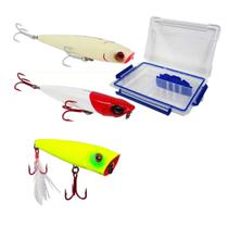 Super Kit Iscas Artificiais Marine Sports Animal Pro Slider Vulcan Superficie + Estojo