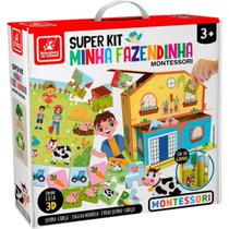 Super Kit Minha Fazendinha Montessori Quebra-Cabeça E Jogo Da Memória