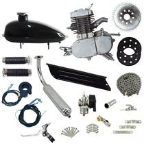 Super Kit Motor 80CC Bike Bicicleta Motorizada 2 Tempos 2T Gasolina Completo Prata Pkar Brasil