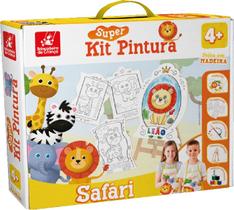 Super Kit Pintura Safári com 4 Telas para Colorir
